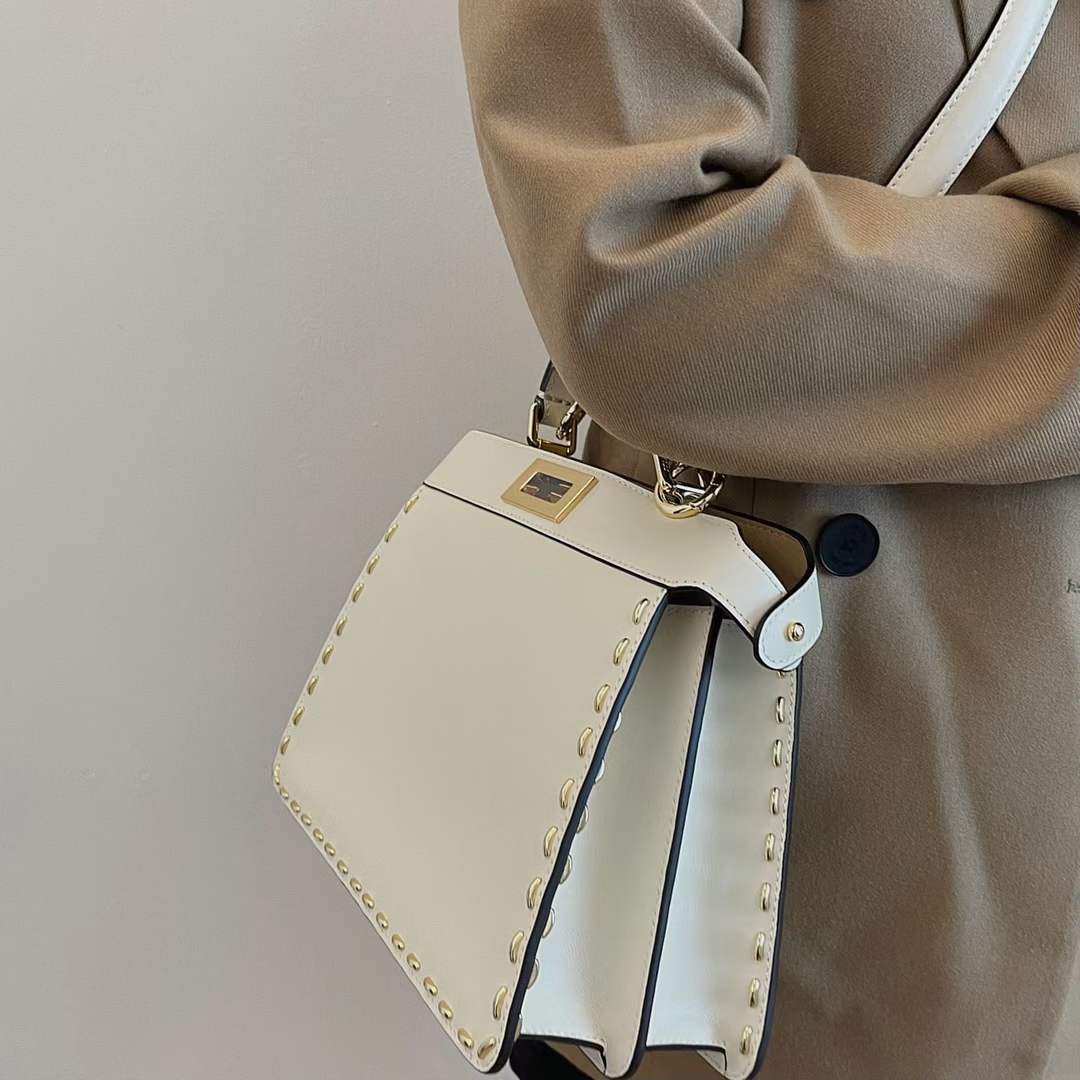 Fendi Peekaboo Iseeu Small White Leather