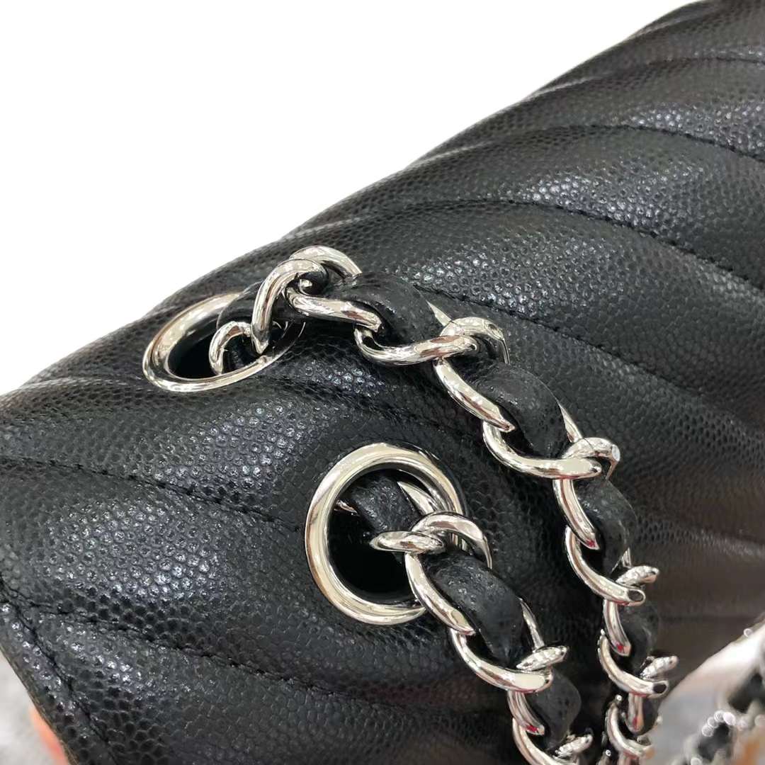 Chanel Classic Double Flap Chevron Black Medium Chanel Classic Double Flap Chevron Black Medium