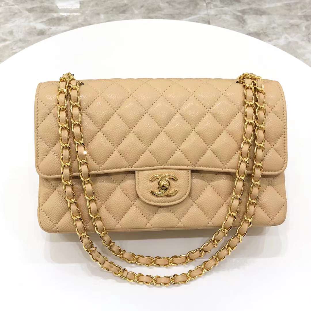 Chanel Classic Double Flap Medium Caviar Beige Chanel Classic Double Flap Medium Caviar Beige