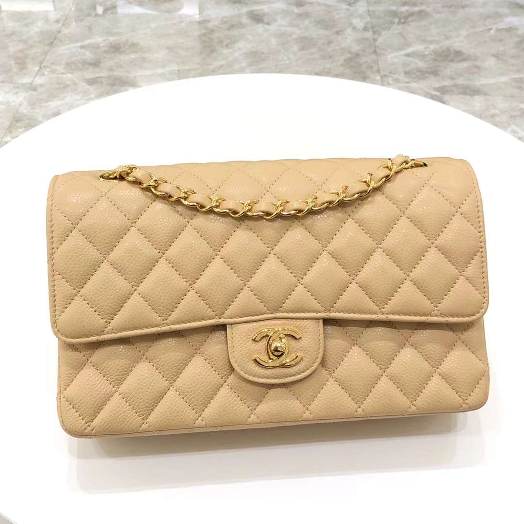 Chanel Classic Double Flap Medium Caviar Beige