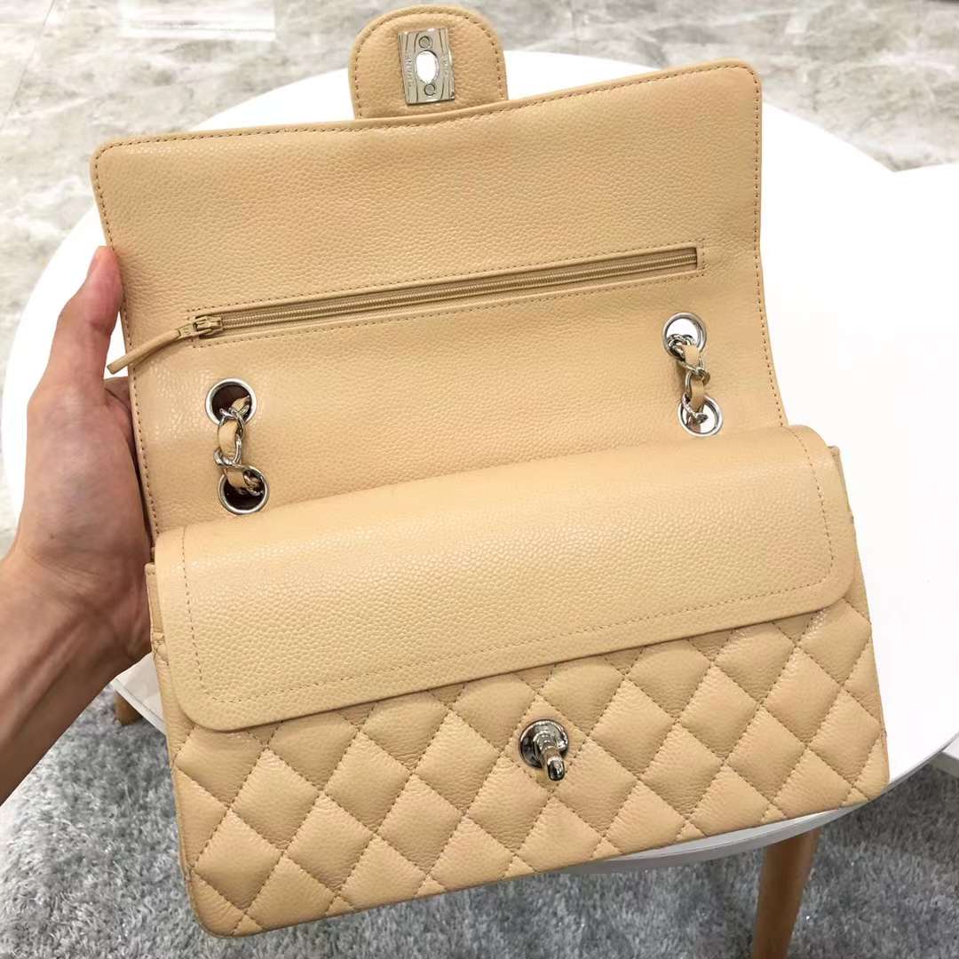 Chanel Classic Double Flap Medium Caviar Beige Chanel Classic Double Flap Medium Caviar Beige