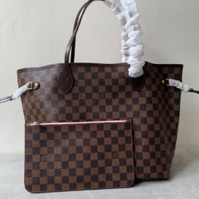 (Ready) Louis Vuitton Neverful MM Damier Rose Ballerine (Ready) Louis Vuitton Neverful MM Damier Rose Ballerine