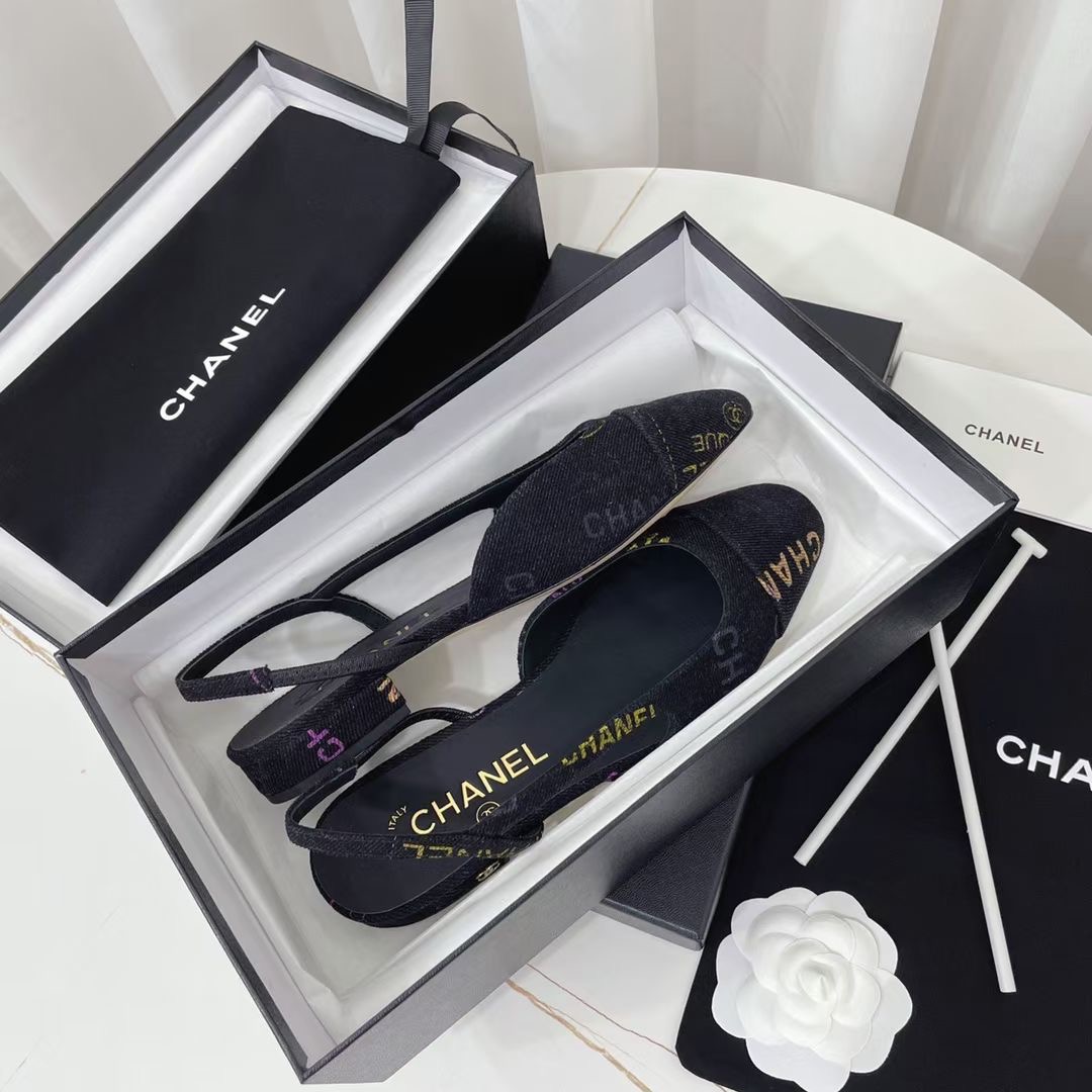 Chanel Denim Slingbacks