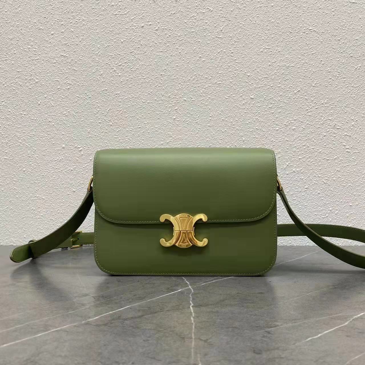 Celine Medium Triomphe Bag In Shiny Calfskin