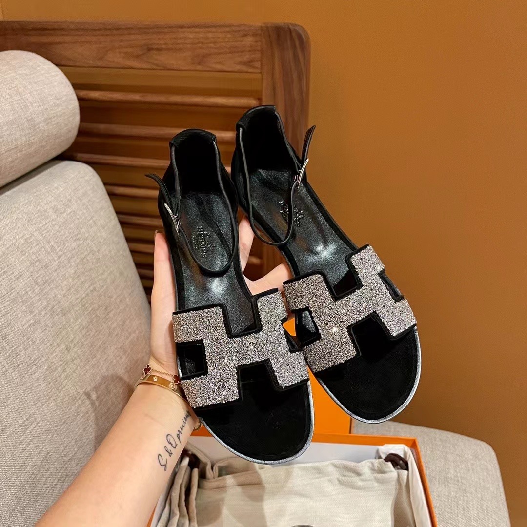 Hermes Santorini Glitter Sandal