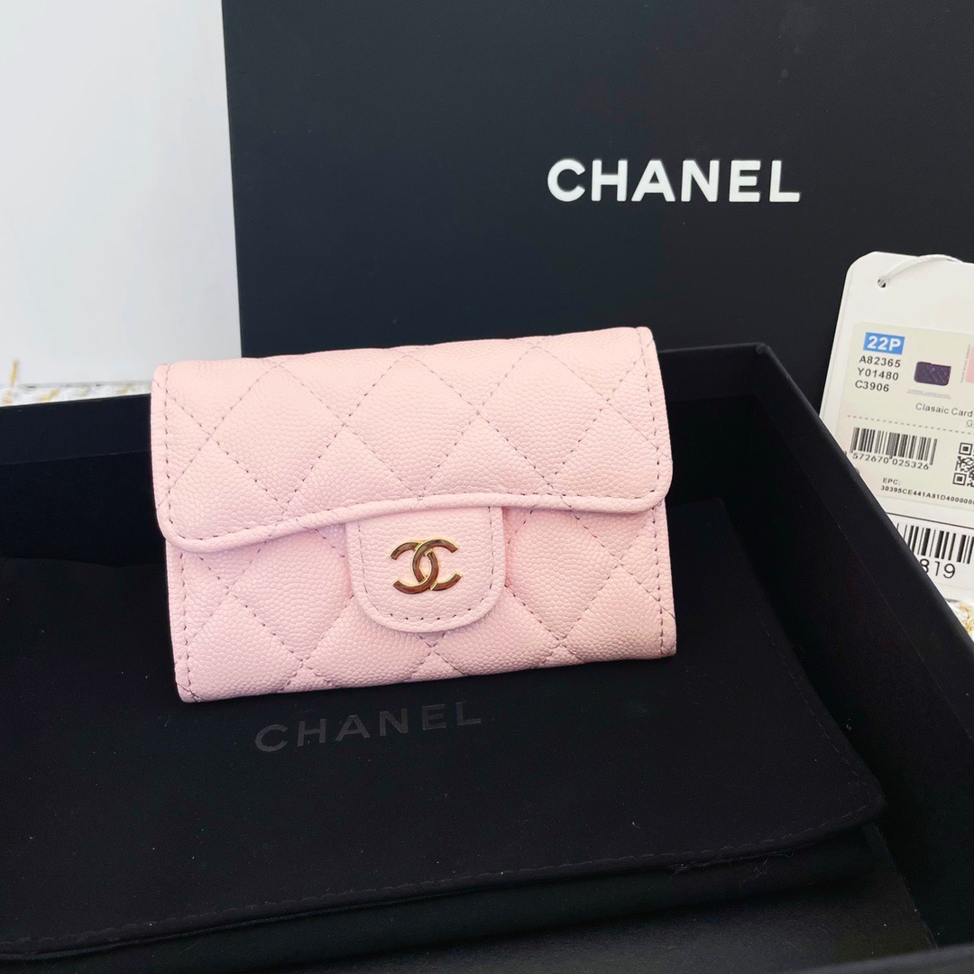 Chanel Card Holder Caviar Pink