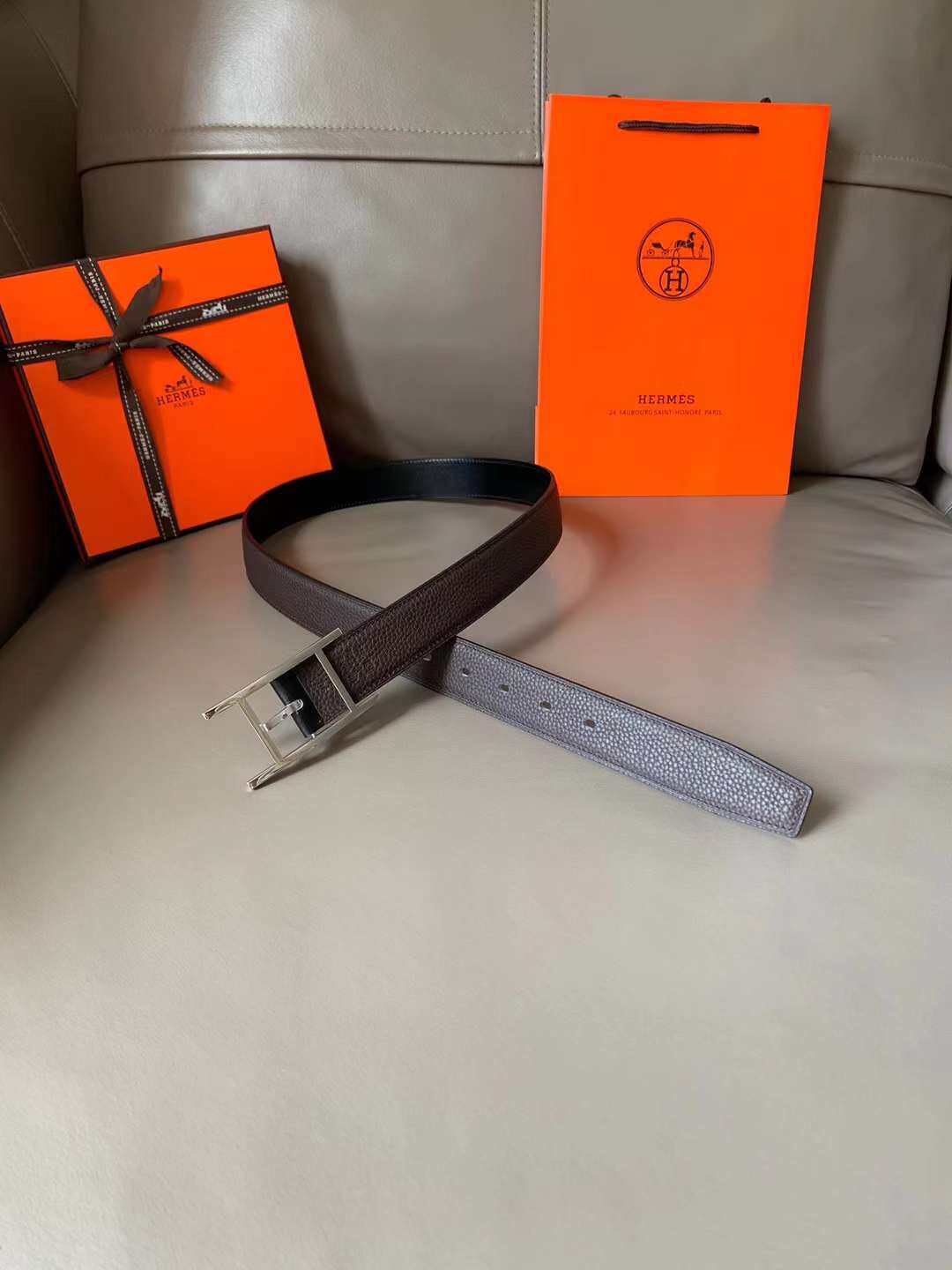 Hermes Quentin 32 reversible belt