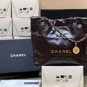 Chanel 22 Small Handbag Dark Brown