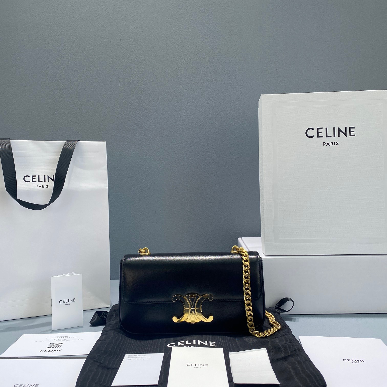 Celine Triomphe Chain Shoulder Bag
