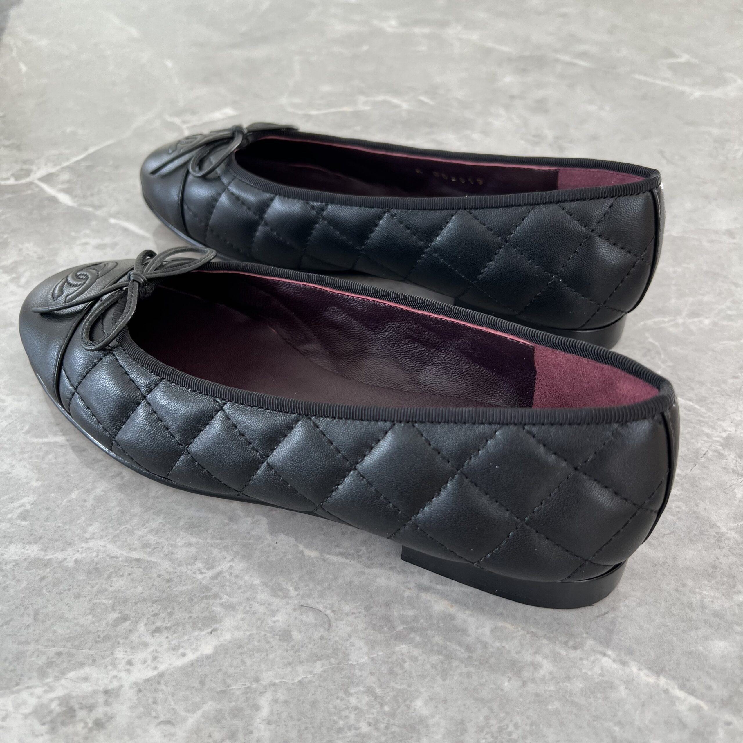 Chanel Black Quilted Cap Toe Ballerina Flats Chanel Black Quilted Cap Toe Ballerina Flats