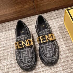 Fendi Loafers FF Jacquard Fabric
