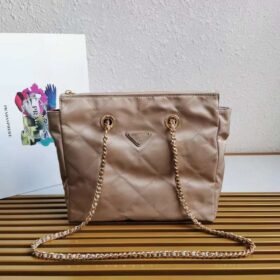 Prada Tessuto Flap Nylon Shoulder Bag With Chain Strap