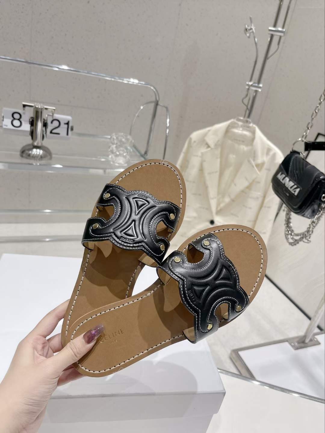 Celine Triomphe Flat Sandal