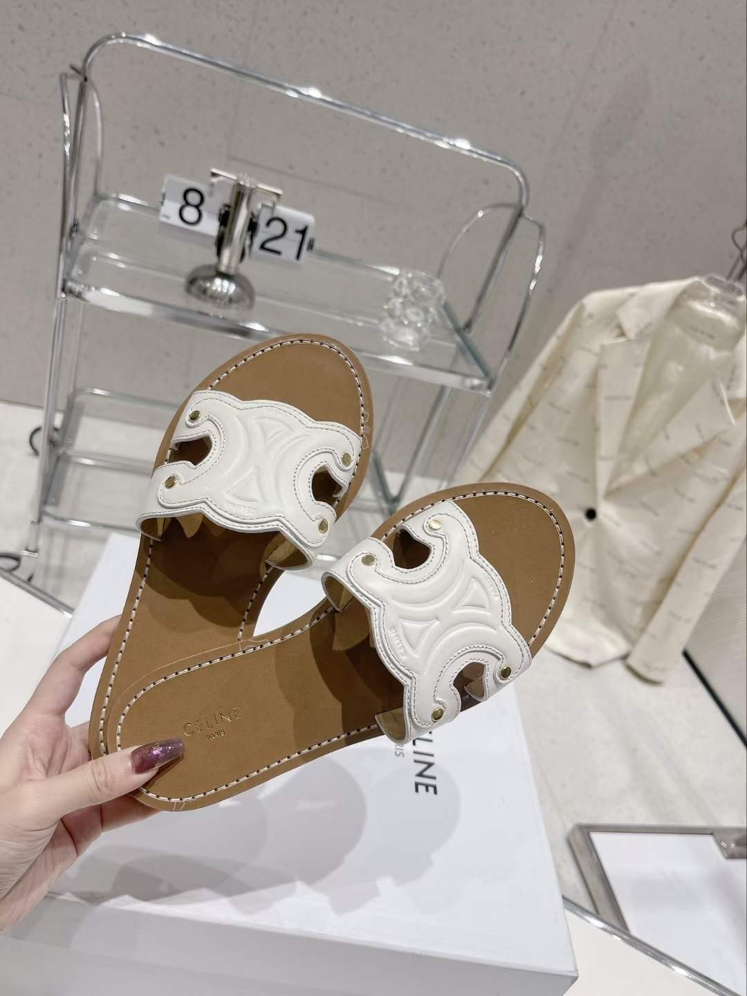 Celine Triomphe Flat Sandal