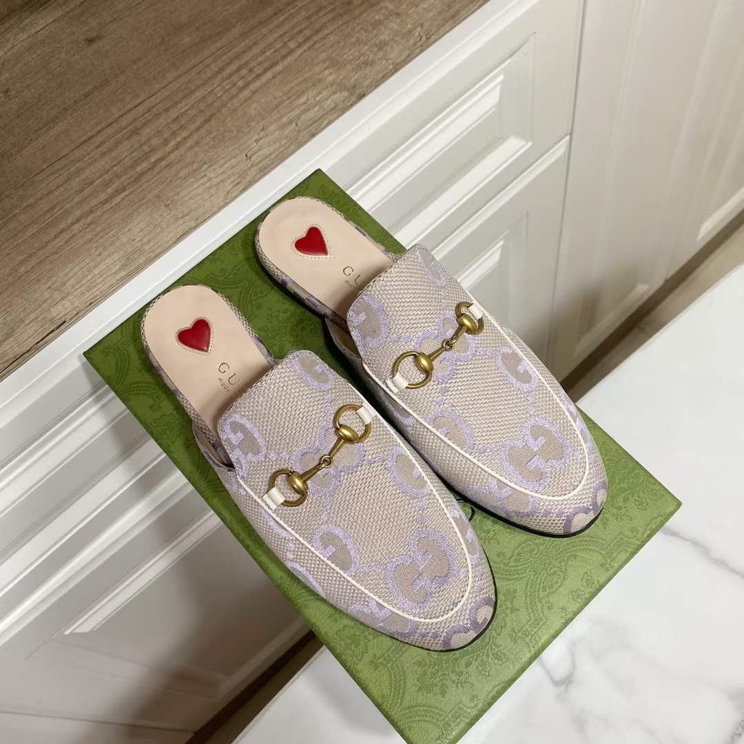 Gucci Princetown GG Logo Mules
