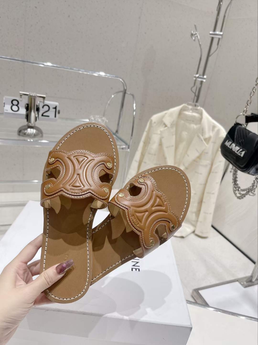Celine Triomphe Flat Sandal