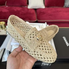 Chanel Braided Raffia Loafers Chanel Braided Raffia Loafers