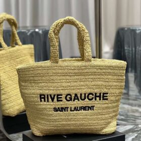 YSL Rive Gauche Raffia Crochet