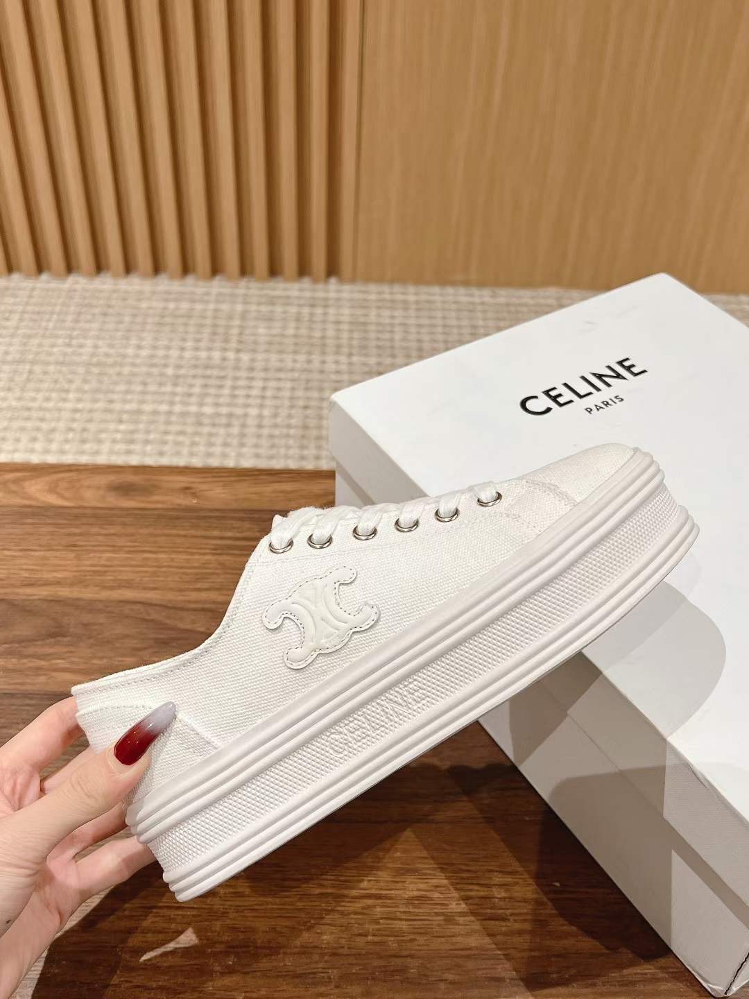 Celine Jane Low Lace-Up Sneaker