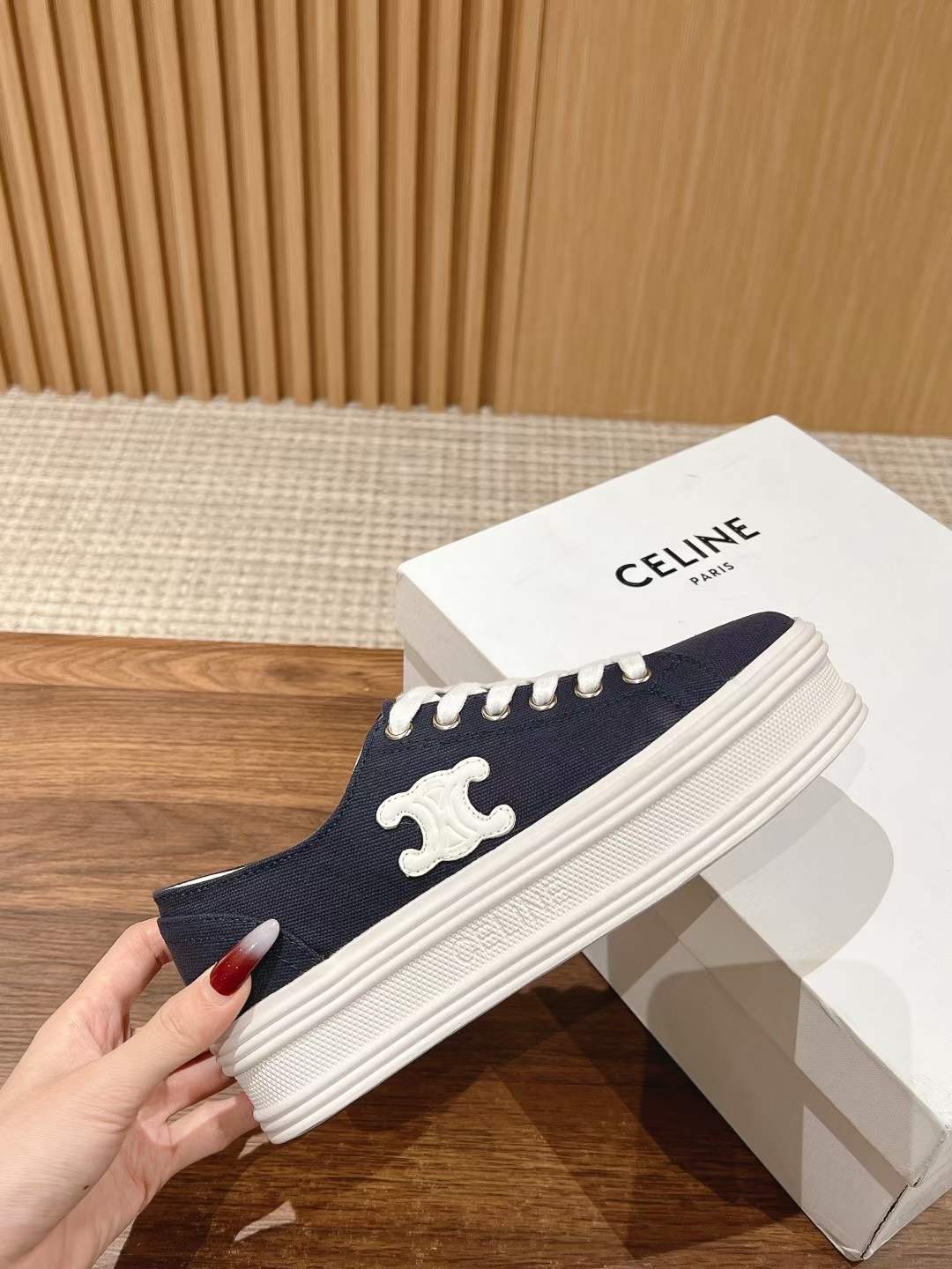 Celine Jane Low Lace-Up Sneaker