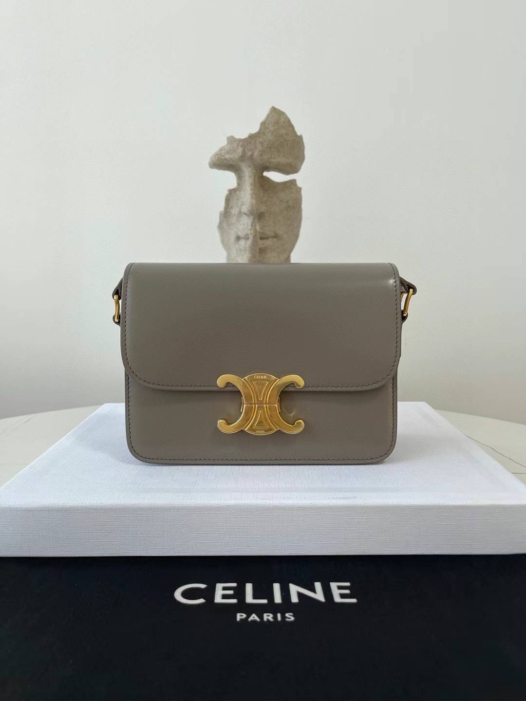 Celine Teen Triomphe Bag In Shiny Calfskin
