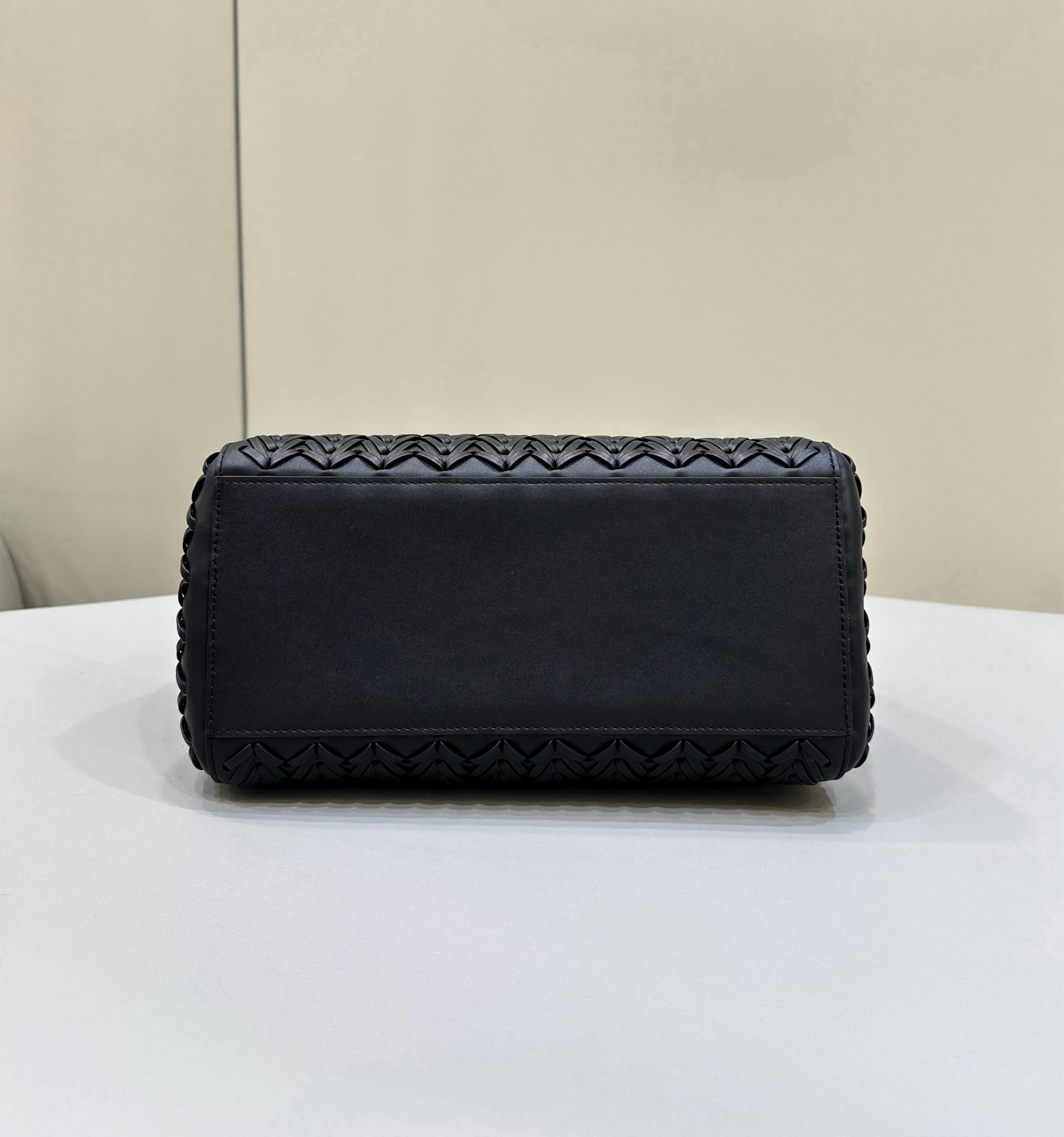 Fendi Medium Origami Bag Black Interlaced Leather Fendi Medium Origami Bag Black Interlaced Leather