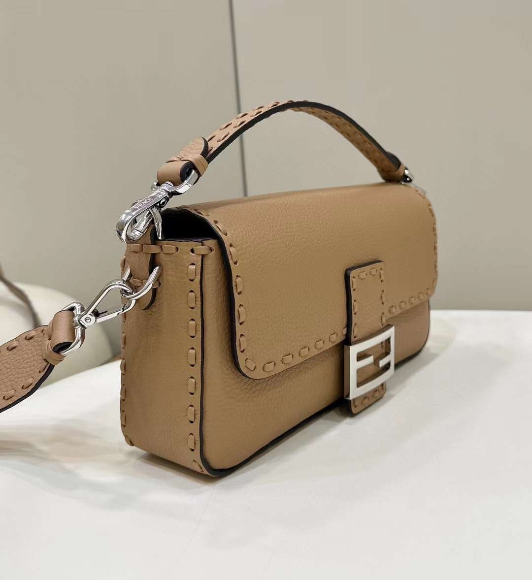 Fendi Baguette Bag With Oversize Topstitching Fendi Baguette Bag With Oversize Topstitching