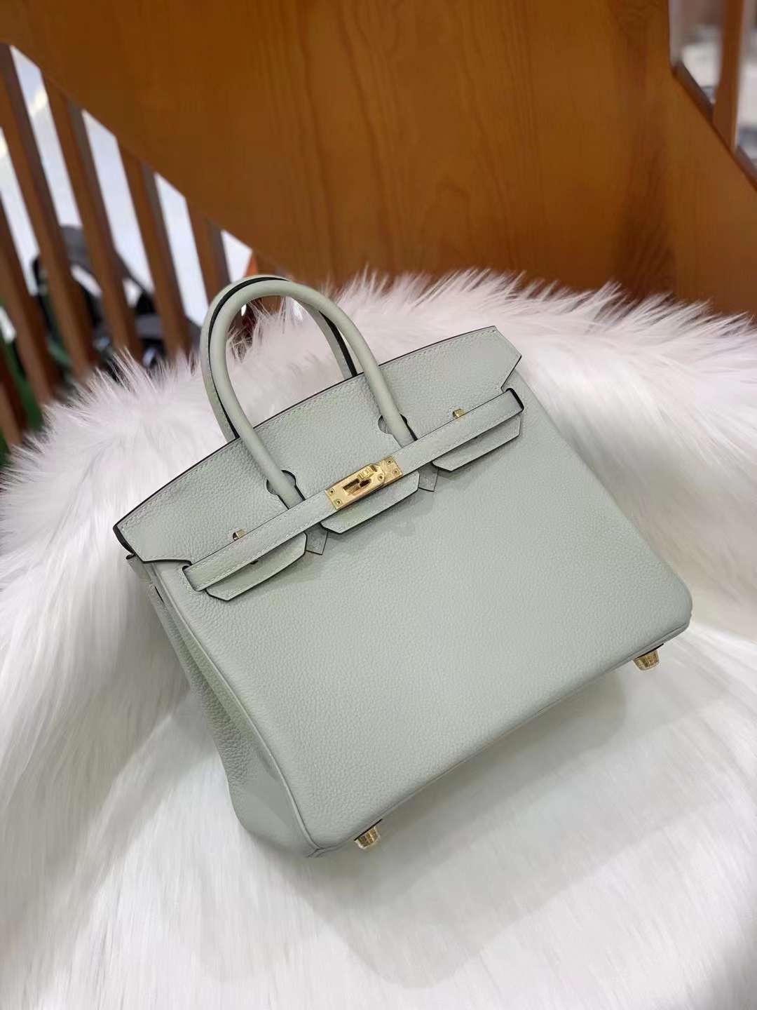 Hermès Birkin 25 Togo Gris Neve GHW
