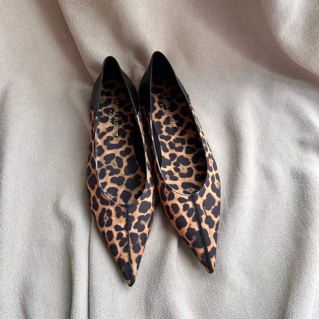 YSL Leopard Print Ballet Flats