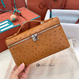 Loro Piana Extra Pocket L19 Pouch Ostrich