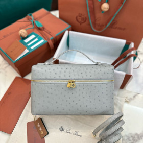 Loro Piana Extra Pocket L19 Pouch Ostrich