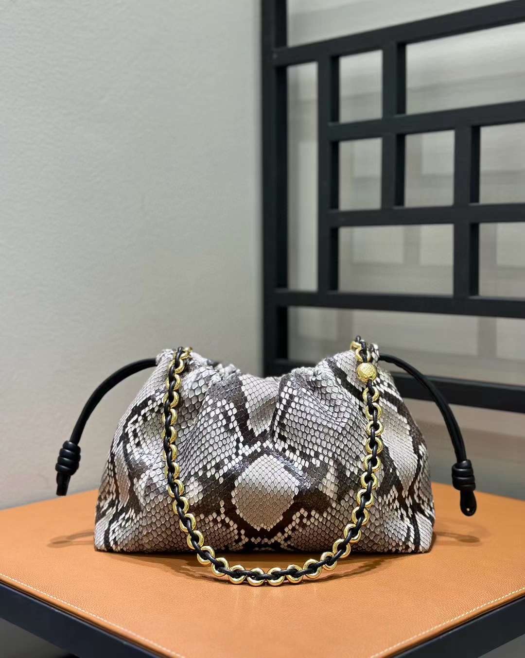 Loewe Flamenco Python Small Purse Bag