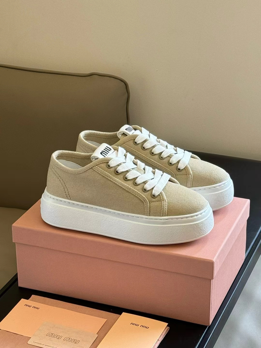 Miu Miu Cotton Canvas low-top Sneakers