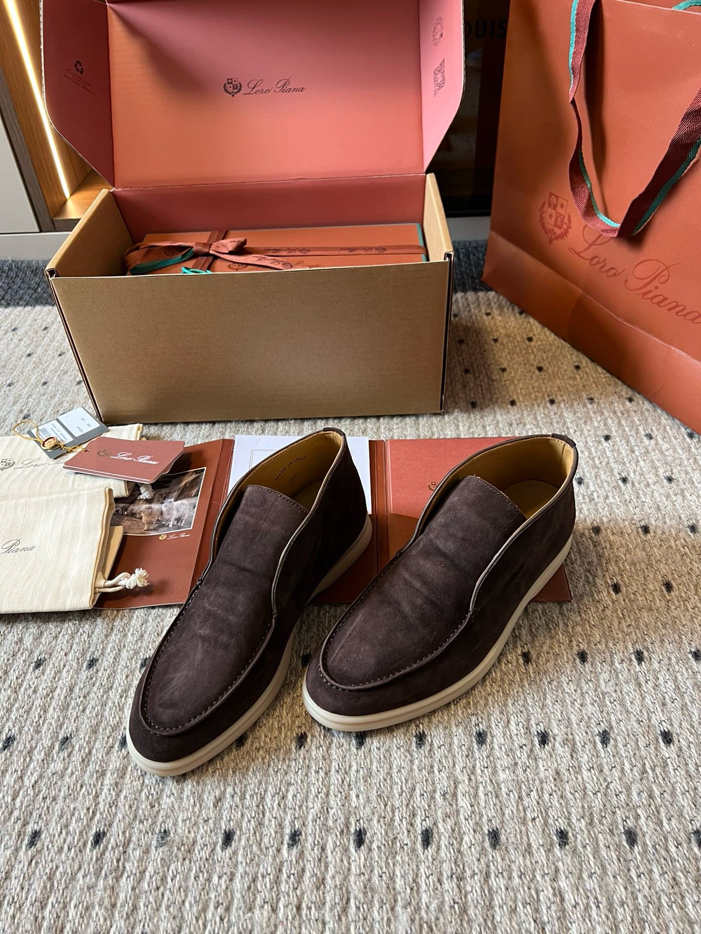 Prada Suede And Shearling Mules