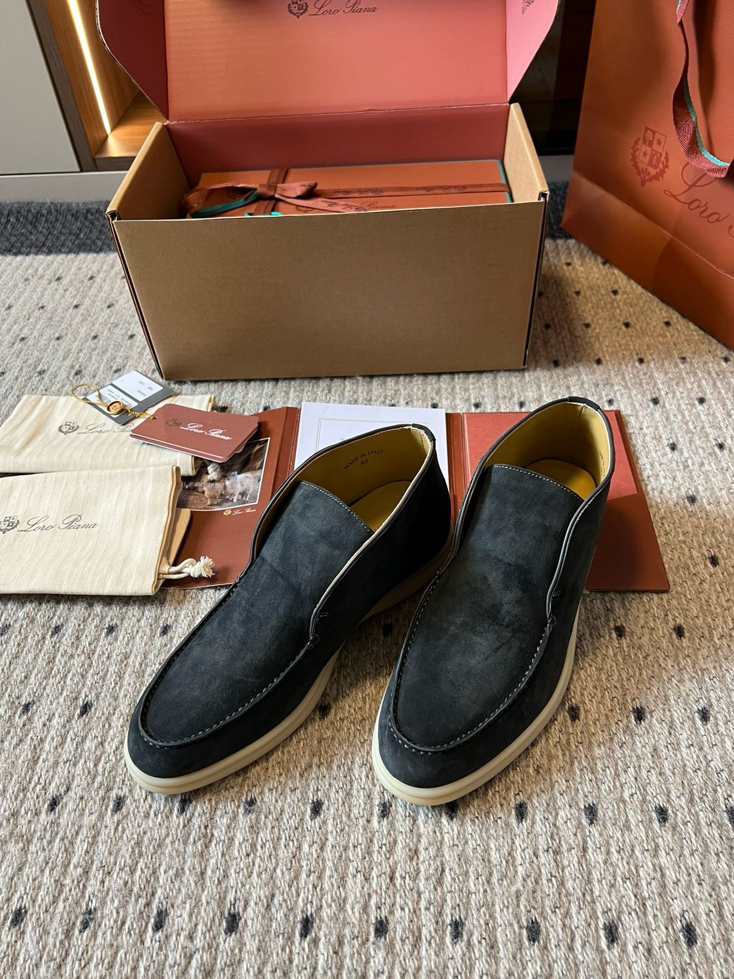 Prada Suede And Shearling Mules