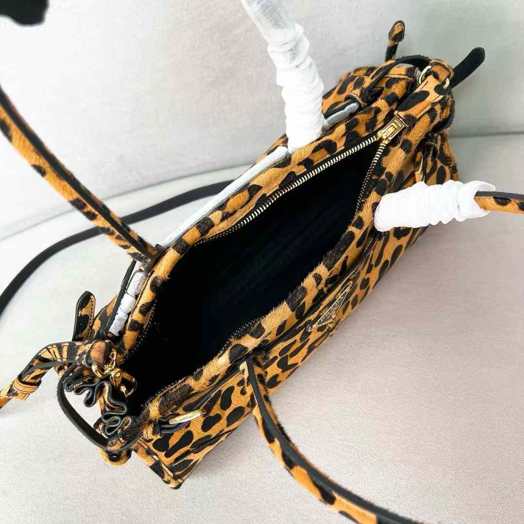 Prada Medium Leather Handbag Leopard Print Prada Medium Leather Handbag Leopard Print