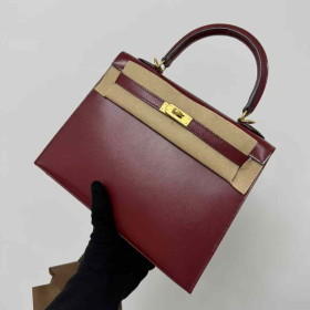 Hermes Kelly 25 Rouge H Box Leather GHW