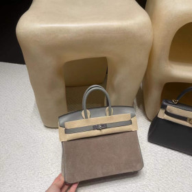 Hermès Birkin 25 Grizzly Gris Caillou & Gris Meyer
