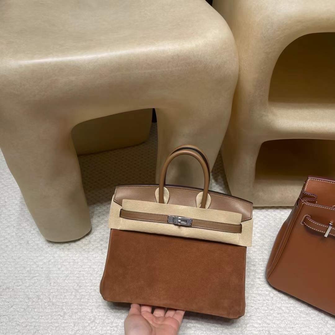 Hermès Birkin 25 Grizzly Chamois And Gold