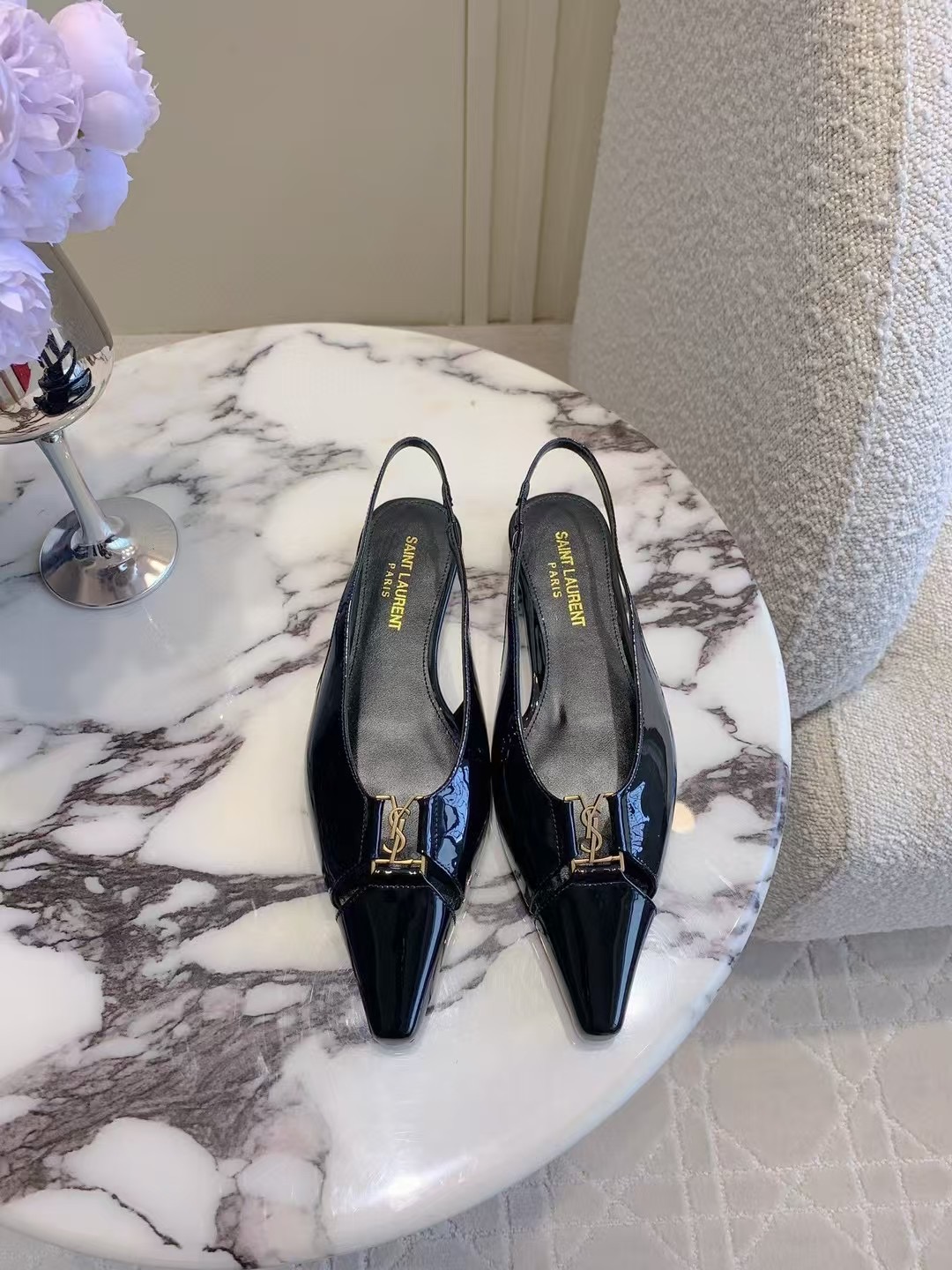YSL Babylone Slingback Flats