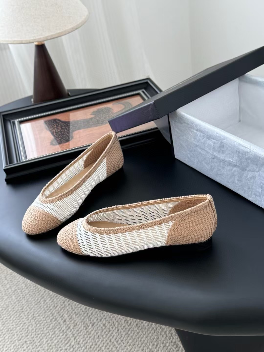Chanel Raffia Ballerina Flats Shoes Chanel Raffia Ballerina Flats Shoes