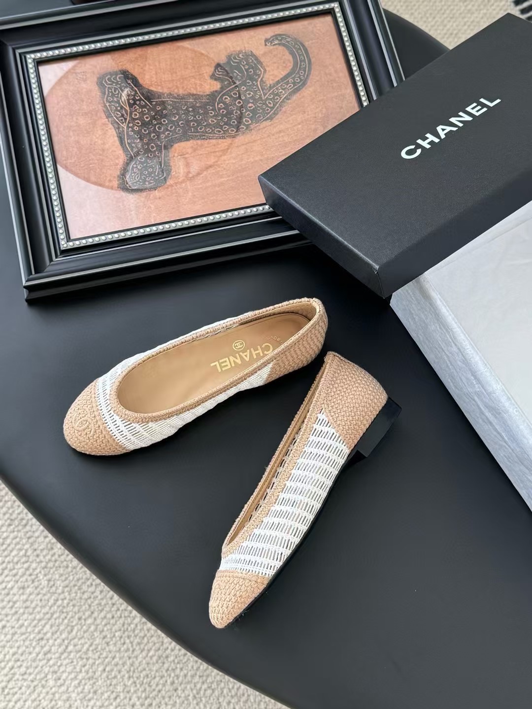 Chanel Raffia Ballerina Flats Shoes Chanel Raffia Ballerina Flats Shoes