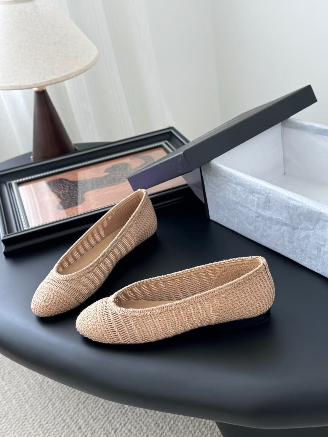 Chanel Raffia Ballerina Flats Shoes Chanel Raffia Ballerina Flats Shoes
