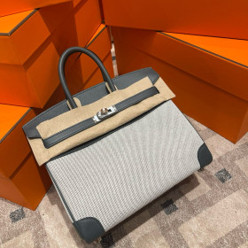 Celine Striped Couffin Panier Raffia Tote
