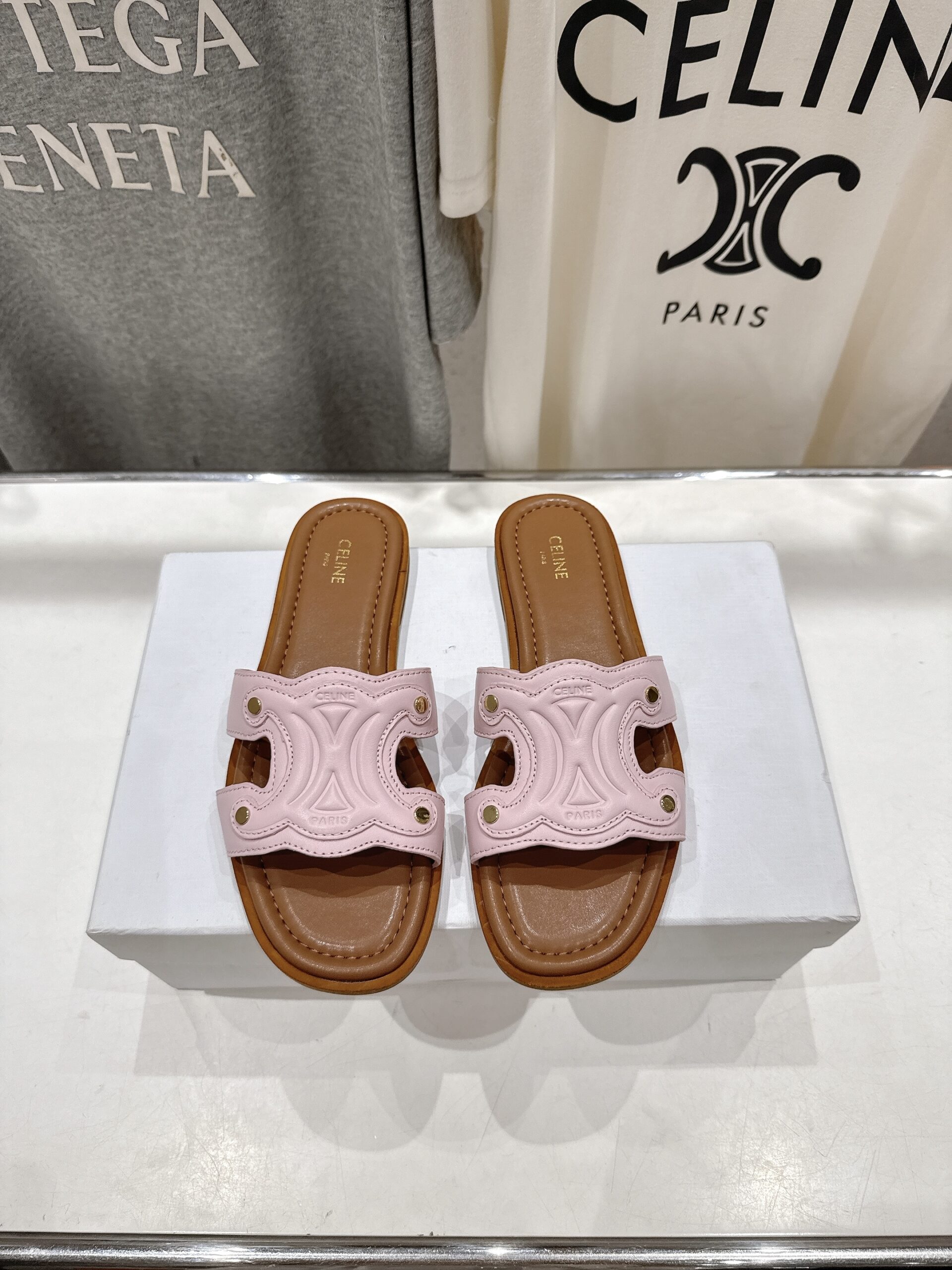 Celine Triomphe Flat Sandal