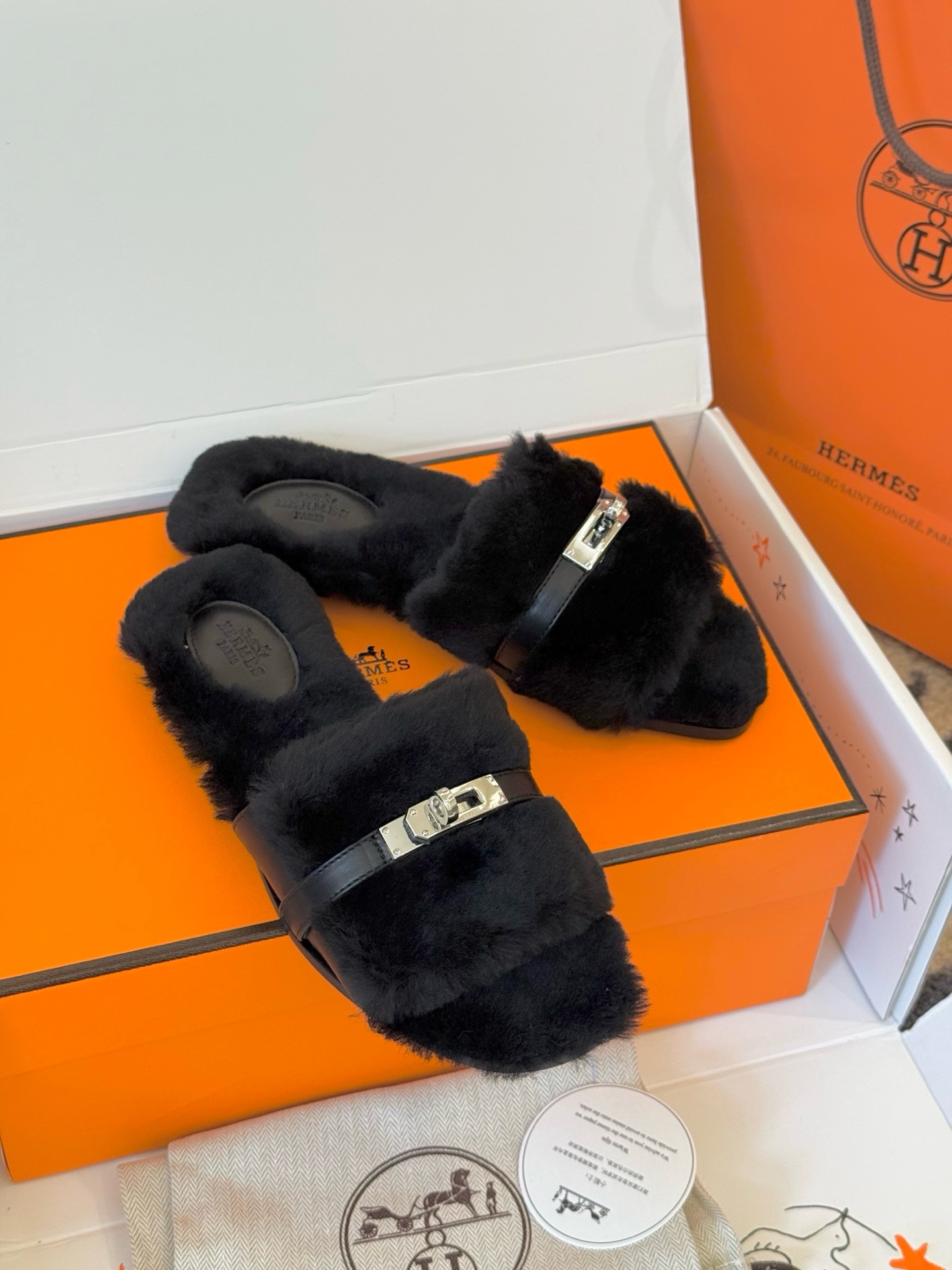 Hermes Oz Mule Shearling