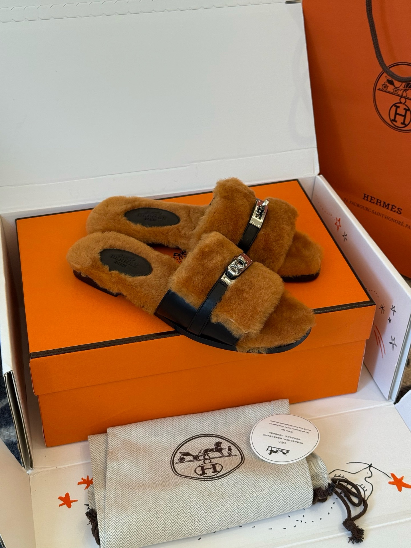 Hermes Oz Mule Shearling