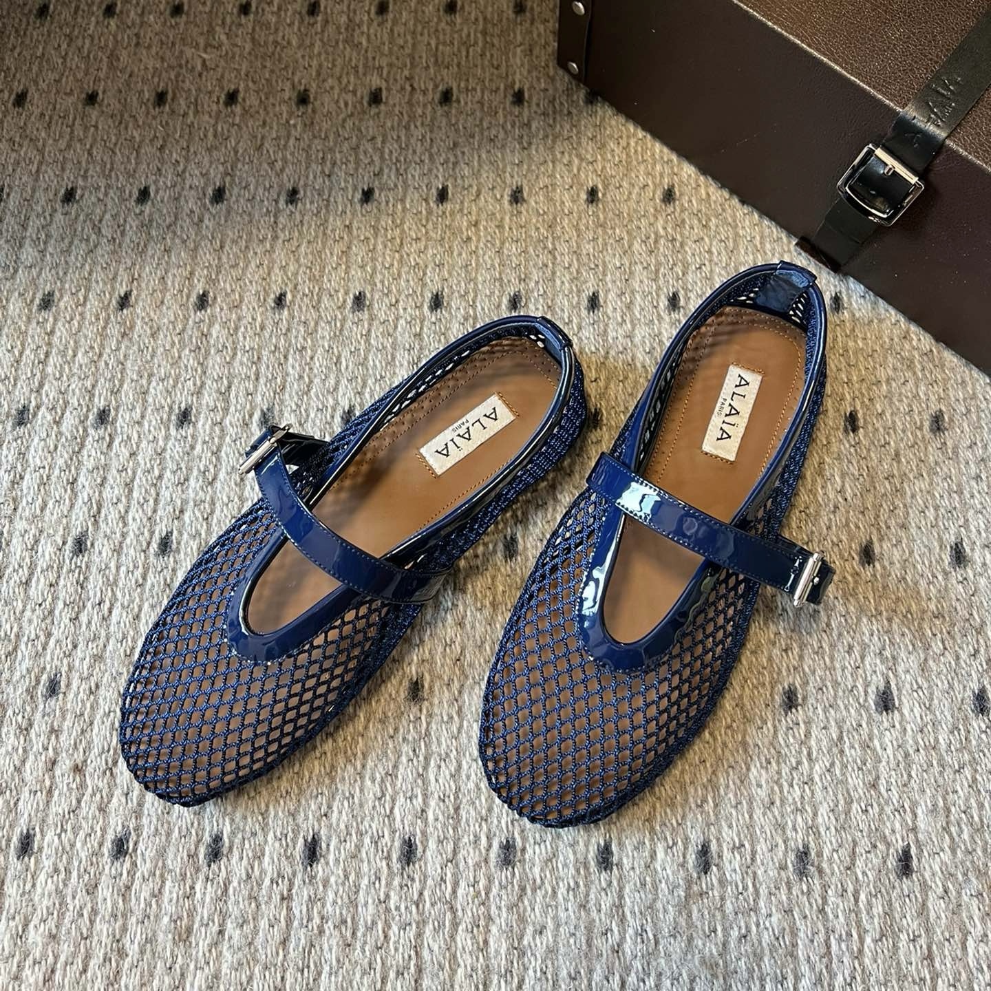 Alaia Fishnet Ballet Flats