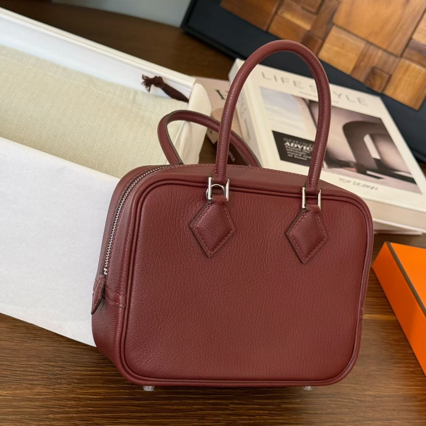 Hermès Plume Mini Chevre Bordeaux Hermès Plume Mini Chevre Bordeaux