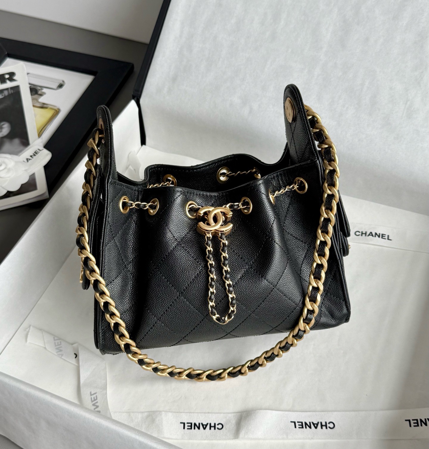 Chanel Large Flap Bag With Top Handle